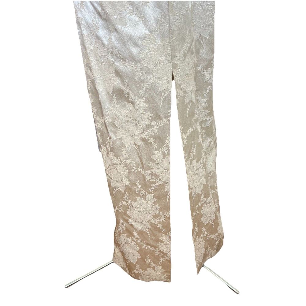 Vtg 80s Jessica McClintock Gunne Sax Evening Gown Cream Brocade Velvet Top 7-8 - Picture 6 of 15
